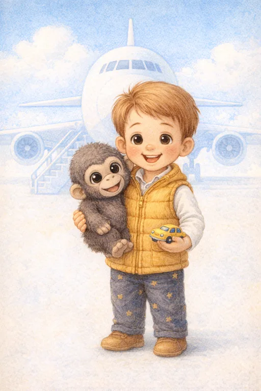 Rhys and Willie the Gorillie Take Flight